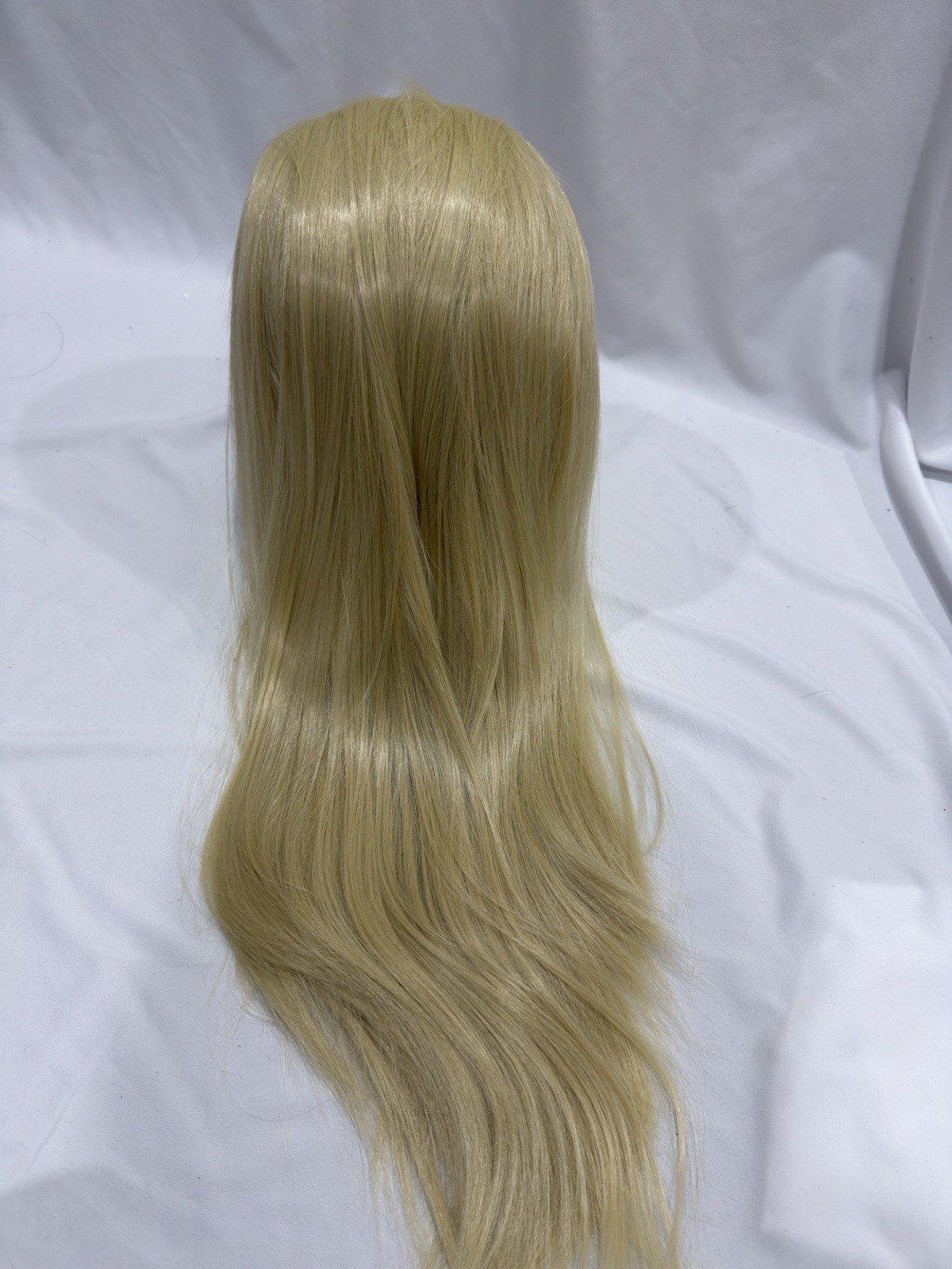 FUHSI Kanekalon Synthetic Lace Front Wig 22” Straight Blonde 613# 250% Density