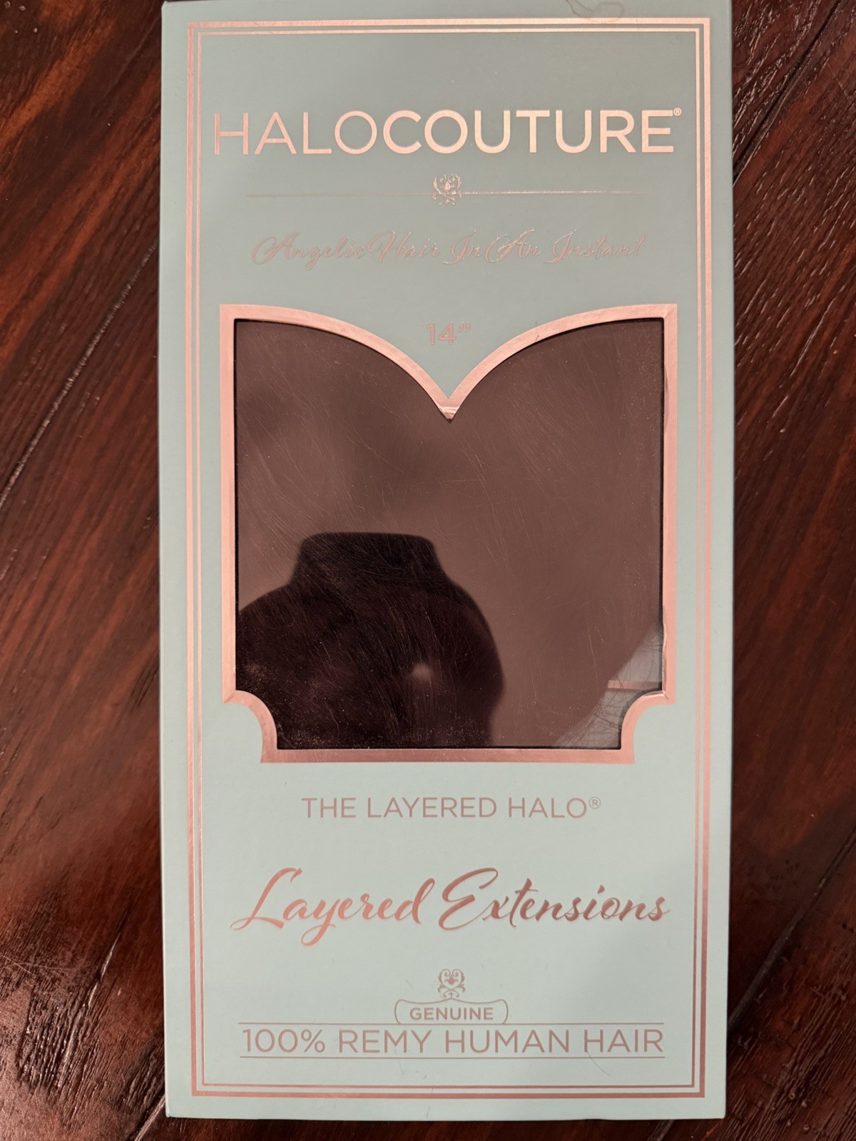 HALOCOUTURE 14-Inch Remy Human Hair Layered Extensions Invisible Wire Color #1