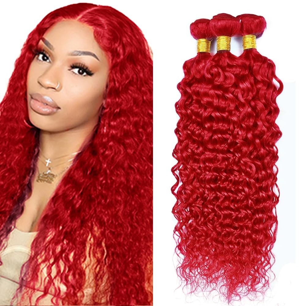 Gveoxvo Burgundy Bundles Human Hair Red Bundles 24 26 28 Inch Unprocessed