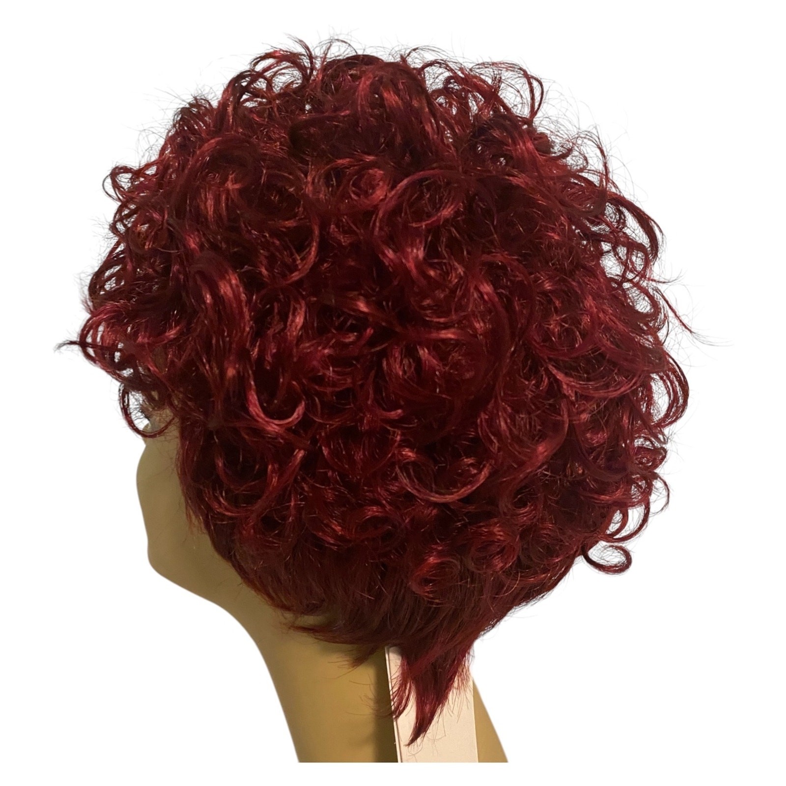 ASHRO Wig Curly Pixie Dk Burgundy Red Synthetic Hair for Women NWT A966W