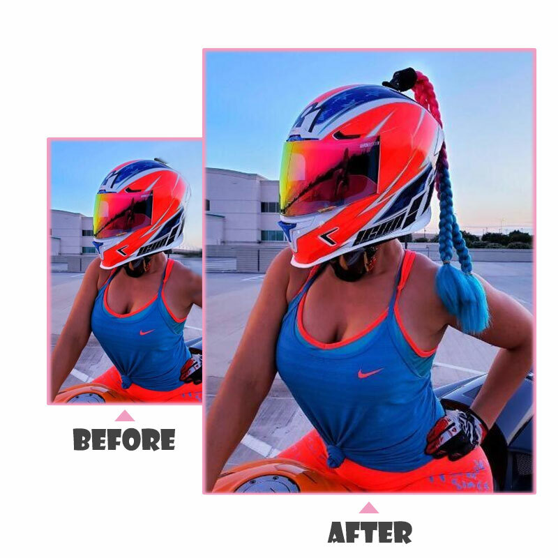 CLEARNACE Ombre Braided Ponytail Extensions Twist Pigtails for Motorcycle Helmet