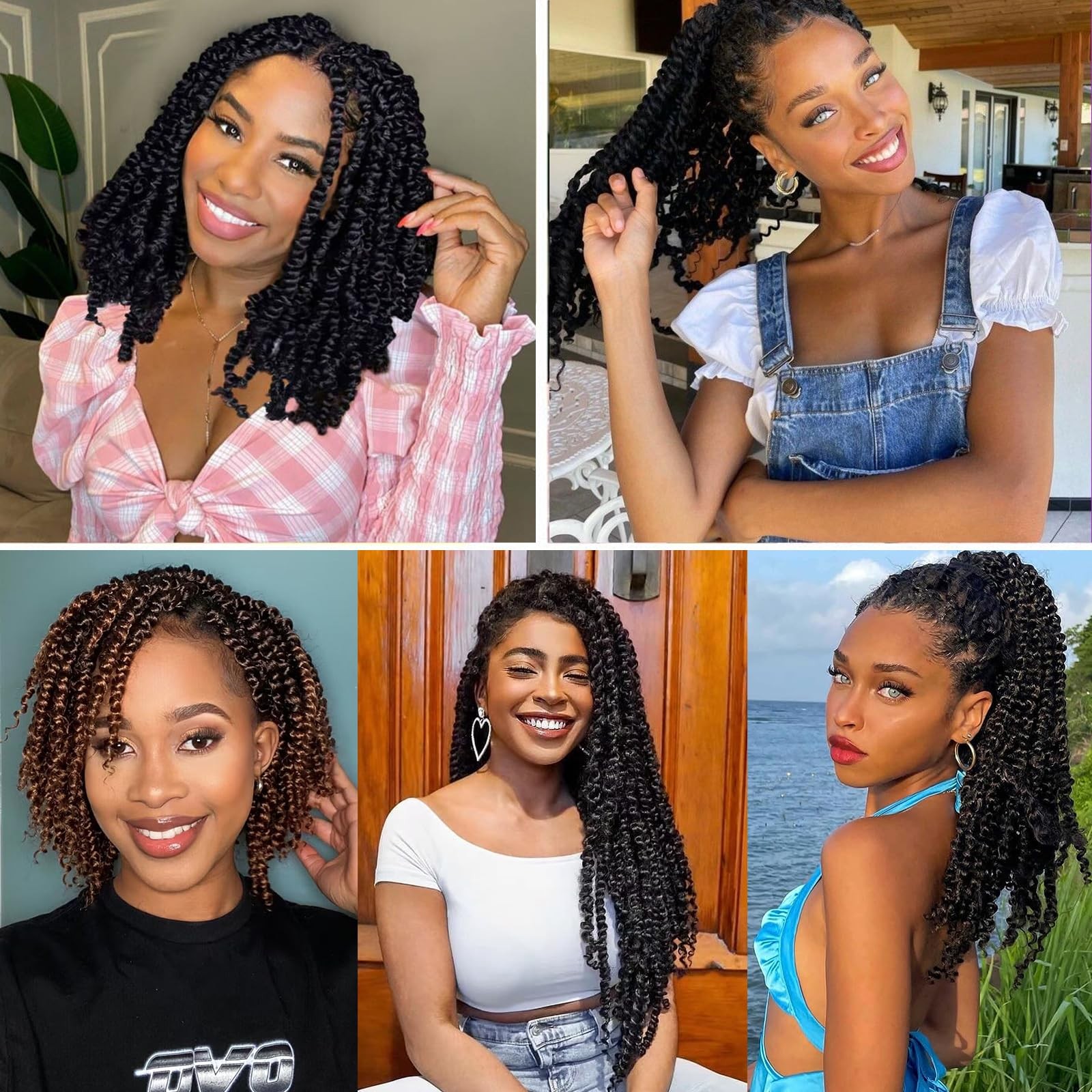 Passion Twist Crochet Hair 10 Inch – 9 Pack Pre-Twisted Boho Braids