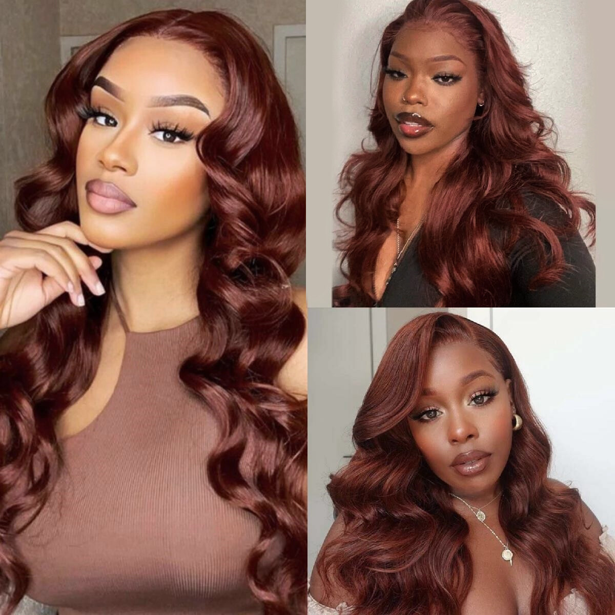 Brown Synthetic Lace Front Wigs For Women Party Daily Use