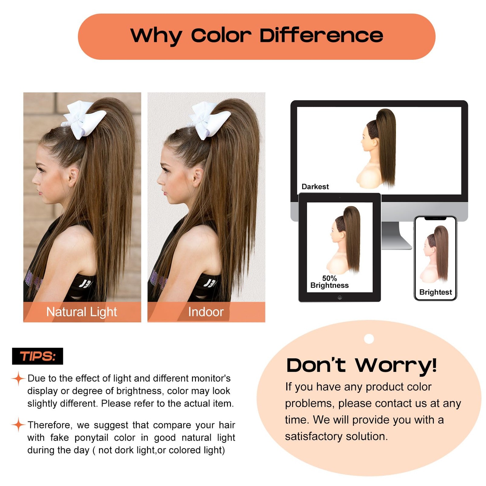 Seikea Cheer Ponytail Hair Piece 16 Straight Cheerleader Ponytail Extension For