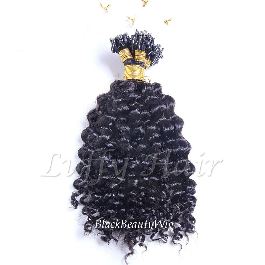 Curly Brazilian Micro Loop Ring Human Hair extension Micro Beads 100g 100Pcs
