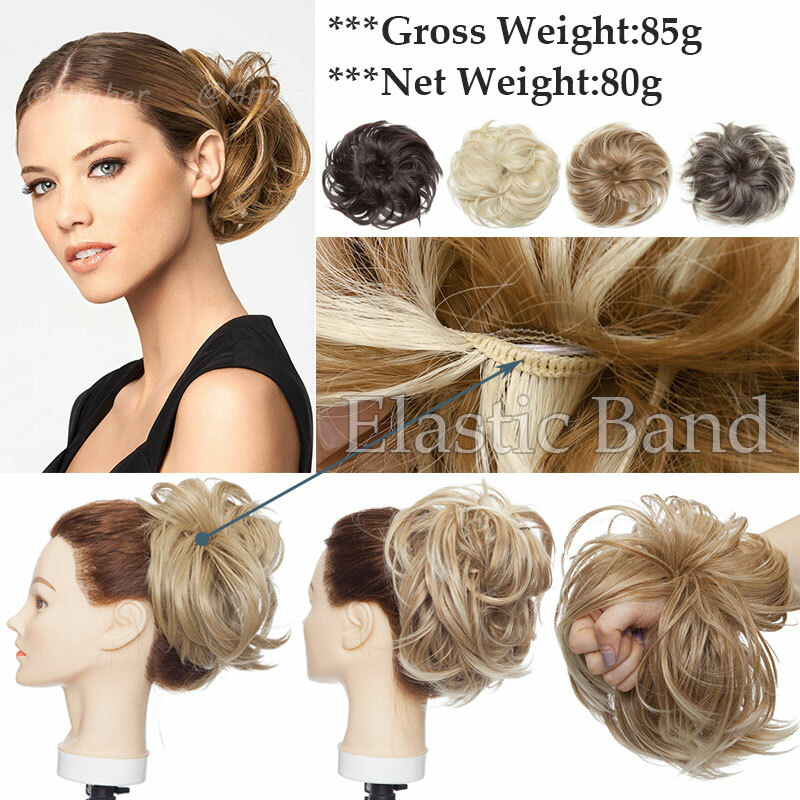 Hair Scrunchies 85g Real Large Hair Buns Hair Extension Thick As Human Ponytail