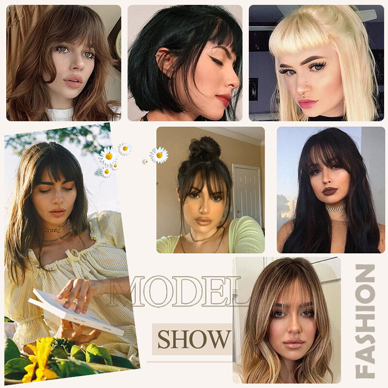 Thin/Thick Fringe Bangs Hair Clip-in Real AS Human Hair Extensions Front Piece