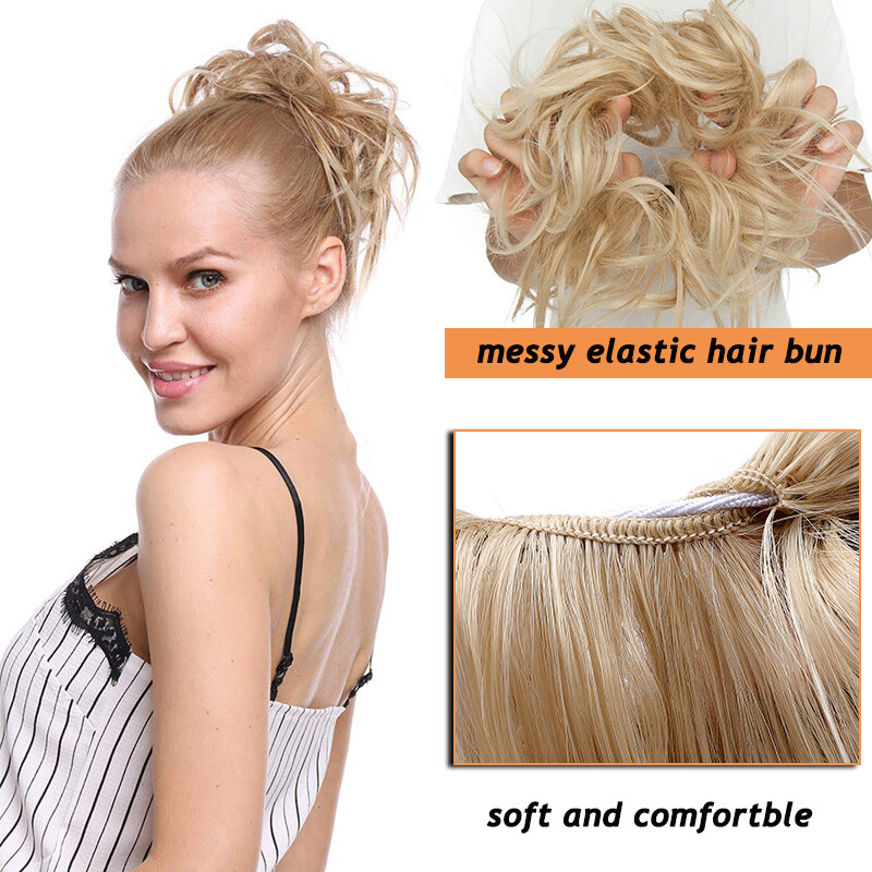 Extra Thick Messy Bun Hairpiece Scrunchie As Human Hair Extension Real Ponytails