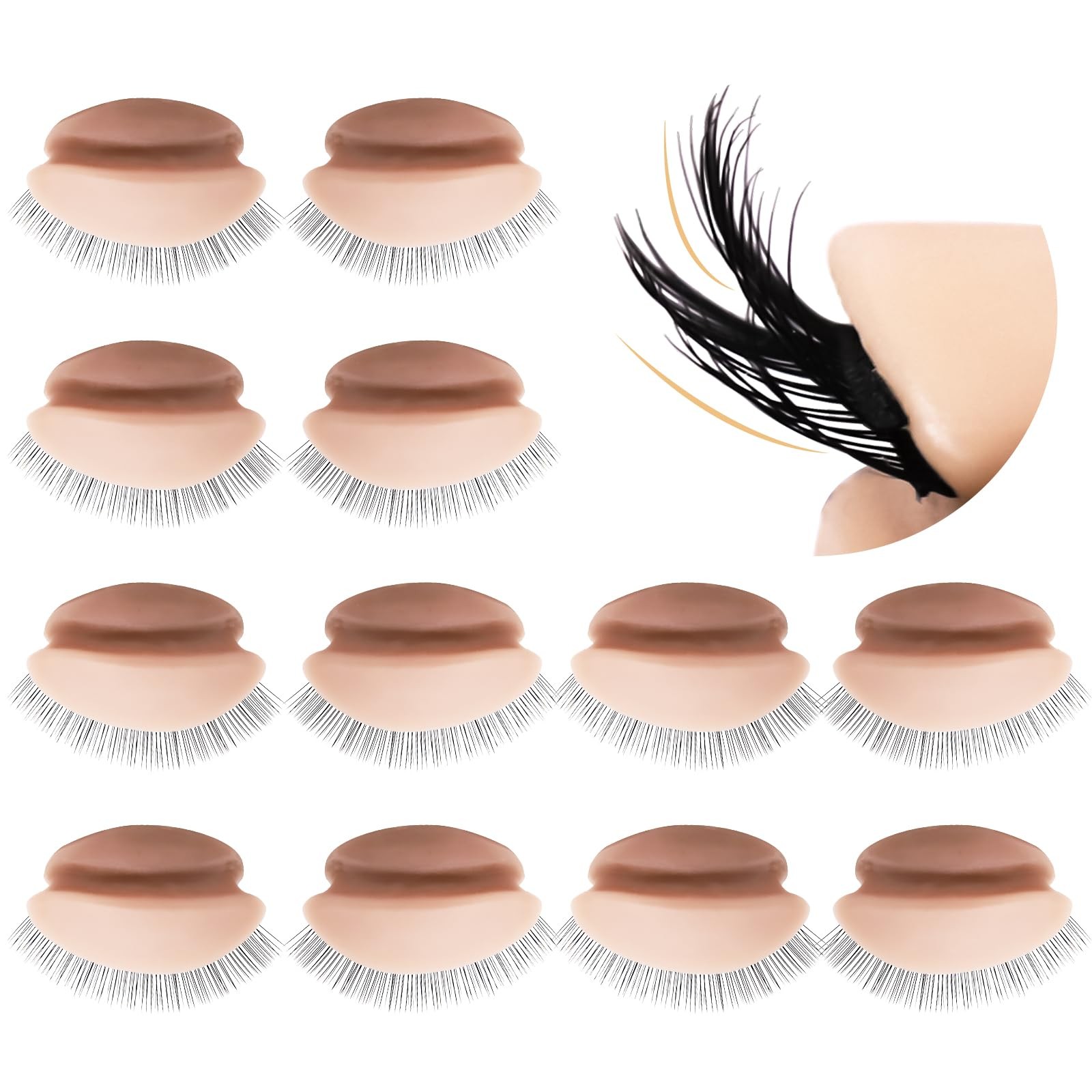 6 Pairs of Double-layer Eyelids Replaced Eyelids for Lash Extension Practice …