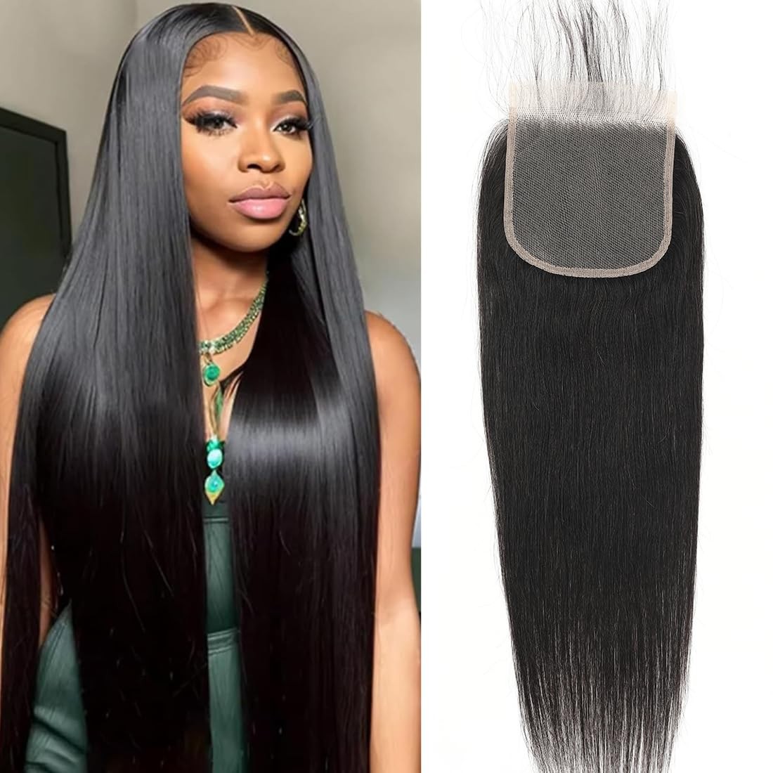5×5 HD Transparent Skinlike Lace Closure 5×5 Human Hair Straight Brazilian Lace