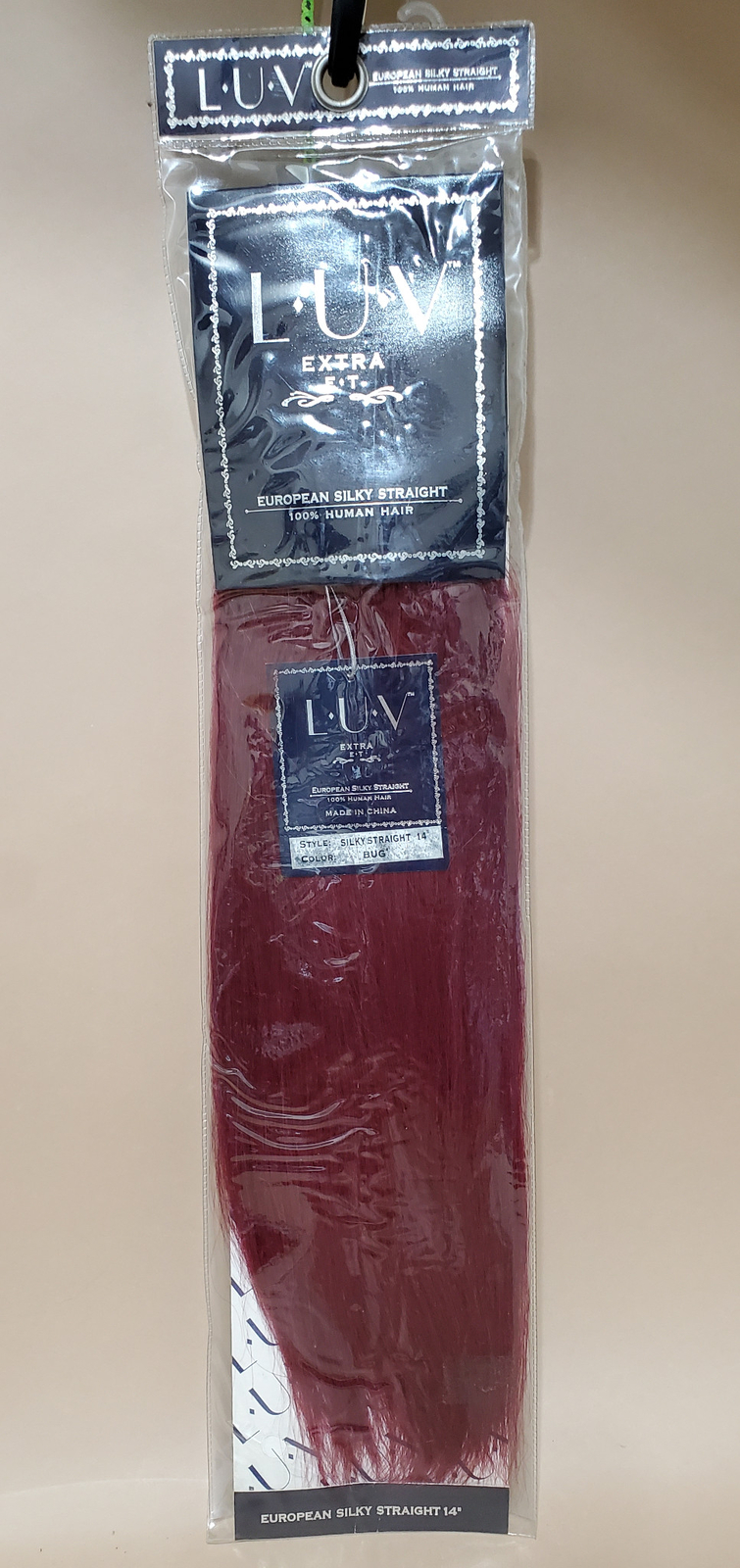 Eve Luv Sew In Weave Silky Straight 100% Human Hair Extensions Burgundy Bug 14″