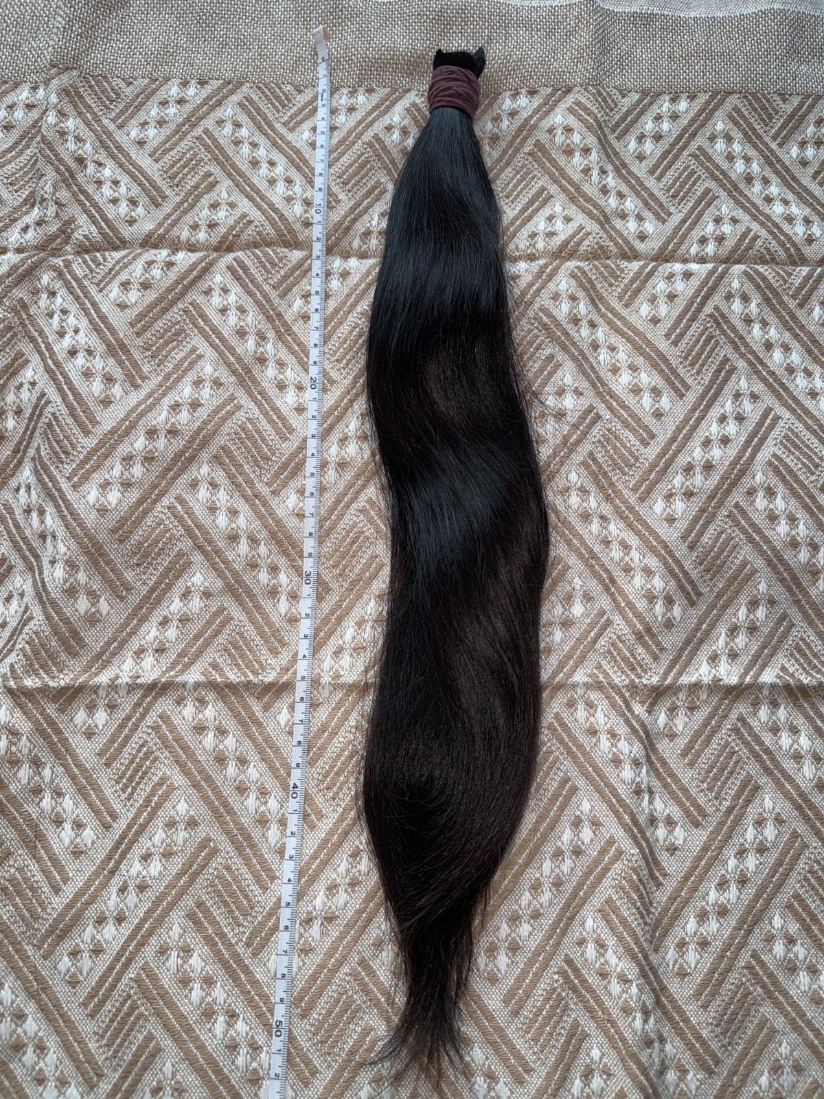 19″ 130g Virgin Human Hair Ponytail Natural Black Unprocessed A127