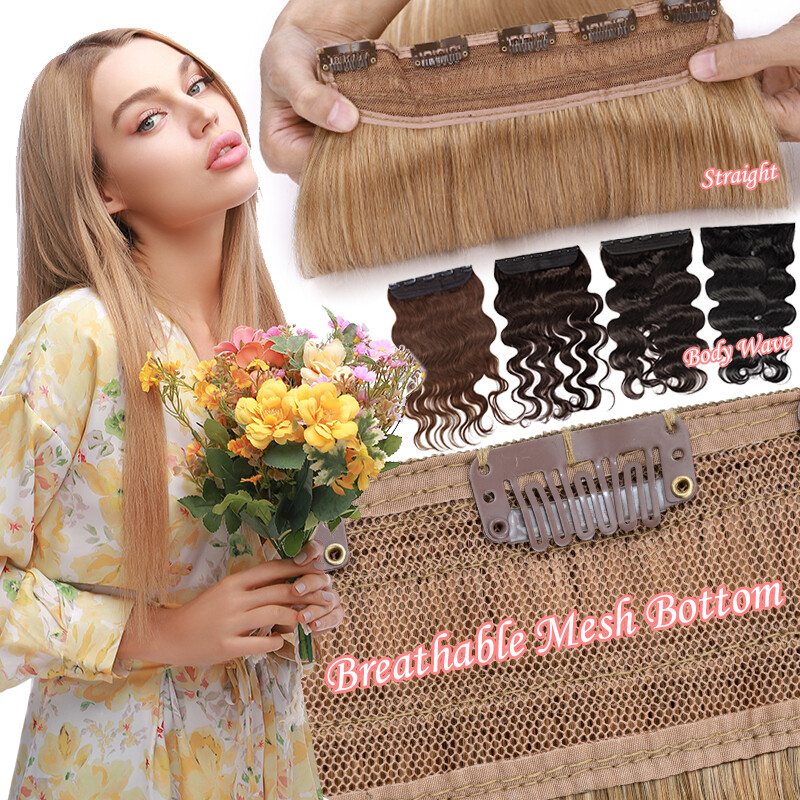 Thick One Piece Clip In Remy Human Hair Extensions Full Head 16/18/20/22/24Inch