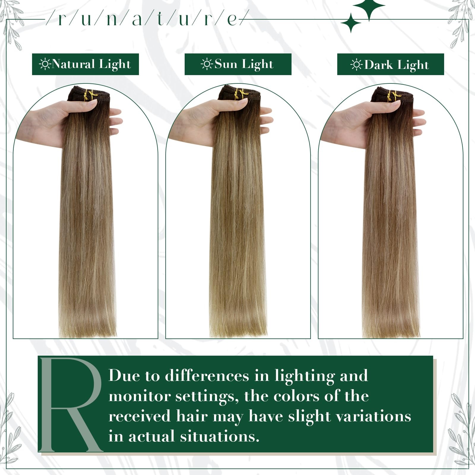 Balayage Clip in Hair Extensions 12 Inch 50g #3/8/22 Walnut Brown to Blonde