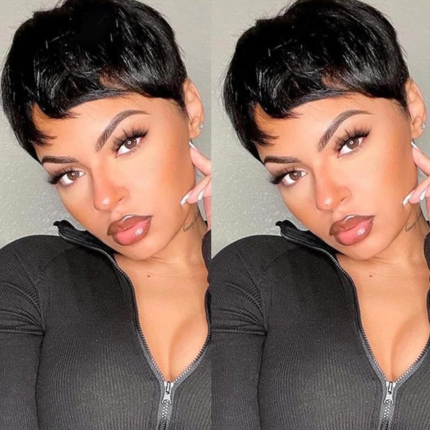 Human Hair Wigs Short Pixie Cut Wig For Black Women Machine Made Wigs