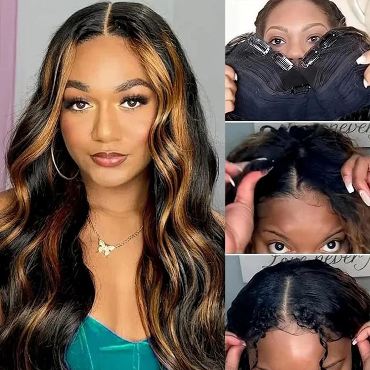 Emistar Body Wavy V Part Wig Wear And Go Glueless Upgrade U Part Wig Highlight