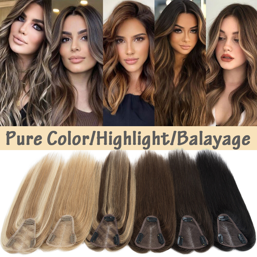 CLEARANCE Clip In Top Hair Piece Topper Toupee 100% Human Hair Women’s Hairpiece