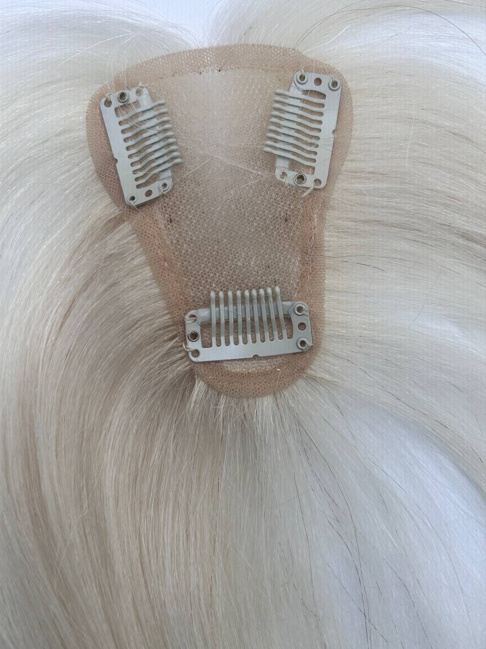 REECHO Straight 10inch Human Hair Topper Swiss Base 3.5″x2″, Blonde