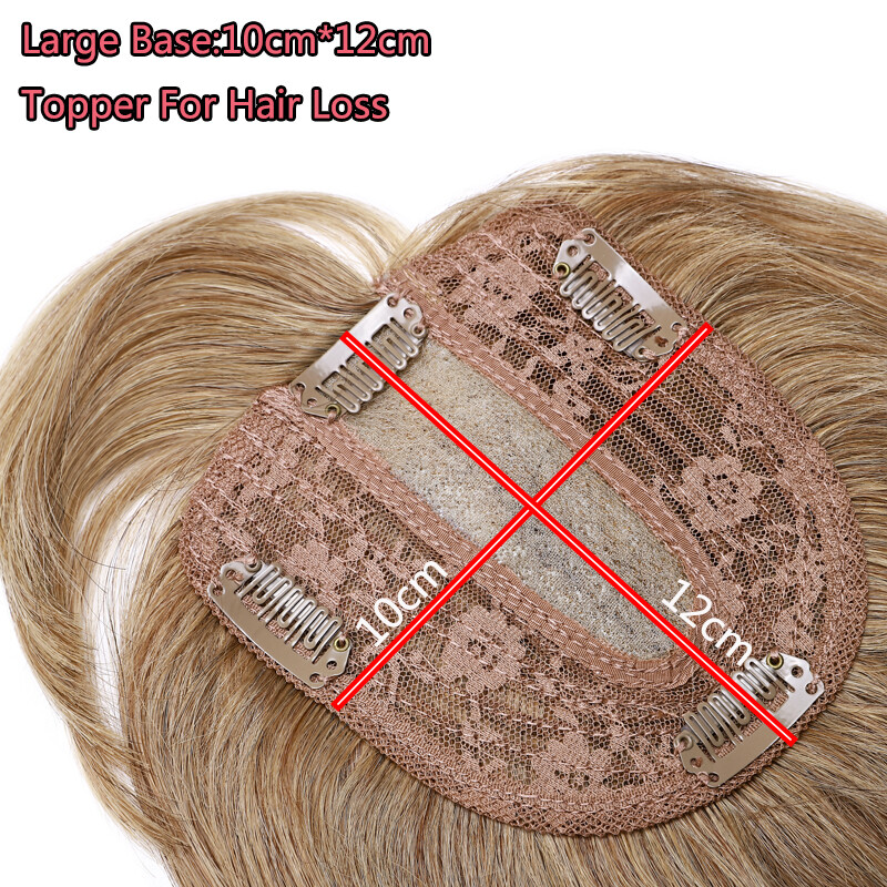 130% Clip in Human Hair Topper Hairpiece Toupee Wigs with Bangs For Loss Hair US