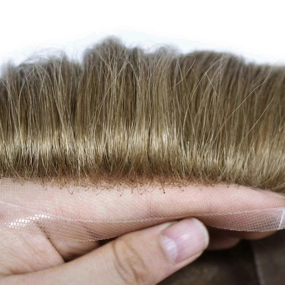 French Lace Front Mens Toupee Hairpiece Human Hair Replacement System Natural