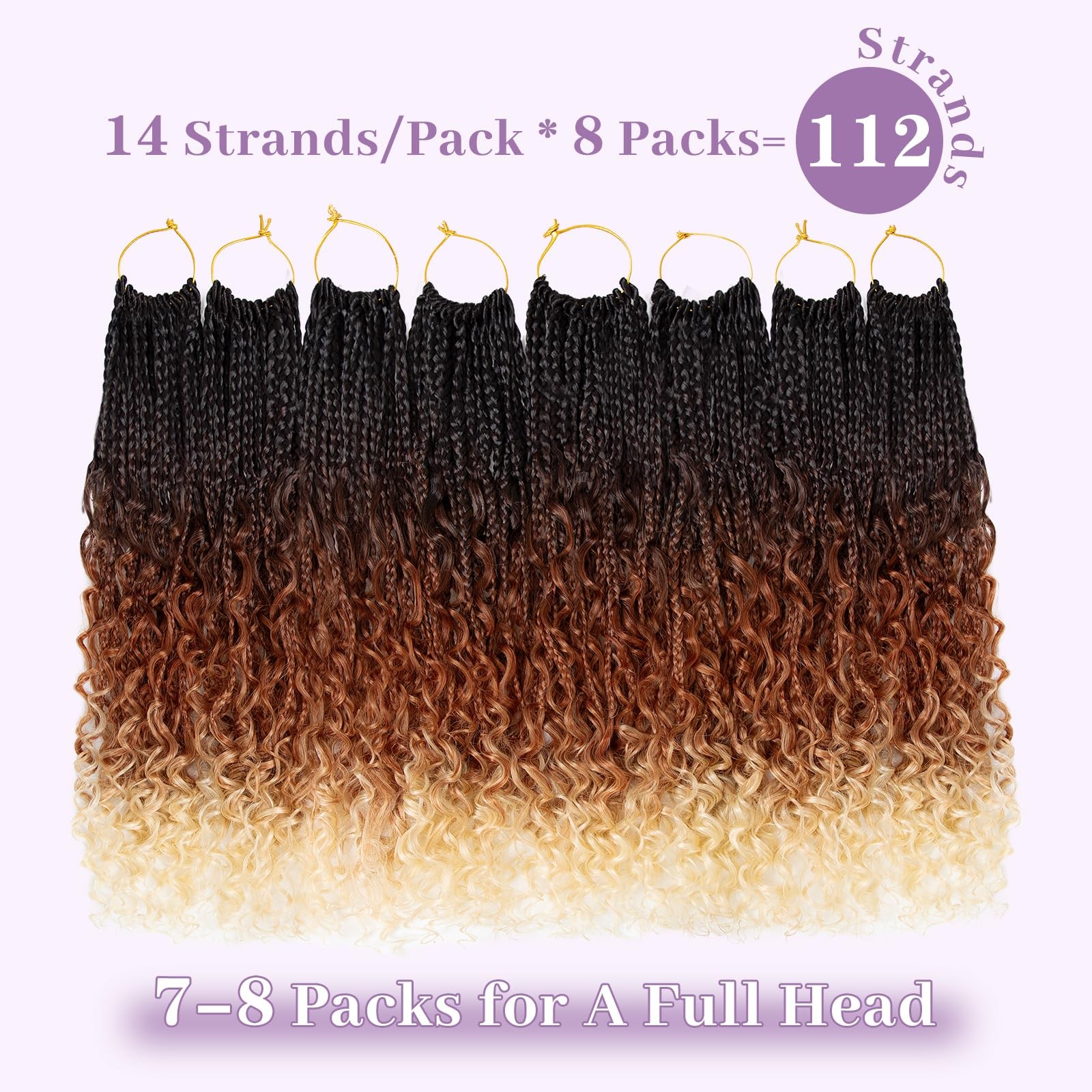 Nayoo Boho Braids Crochet Hair 18 Inch Goddess Crochet Braids Curly Ends Pre
