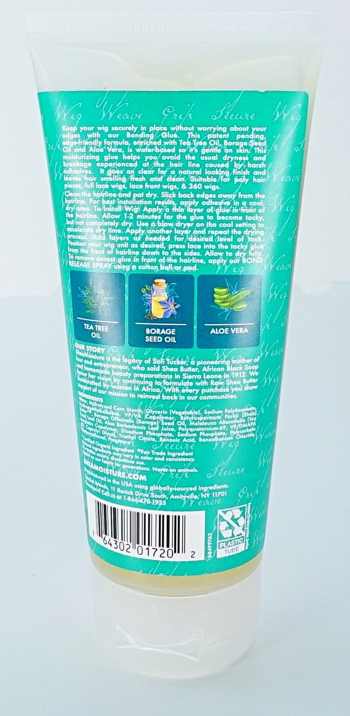 Shea Moisture Wig & Weave Bonding Glue for Human Synthetic Hair Tea Tree Aloe