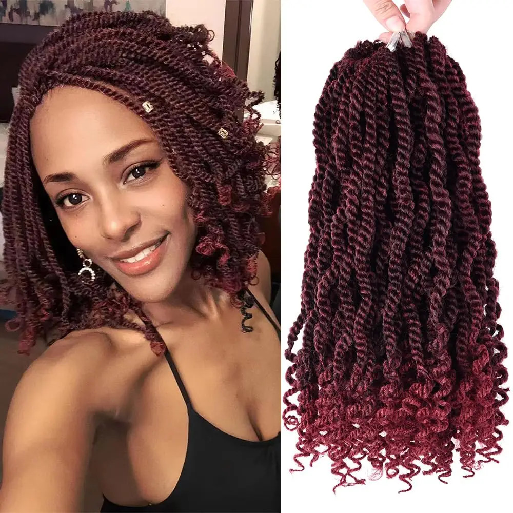 Wavy Senegalese Twist 12 Inch Crochet Braids Synthetic Braiding Hair Extensions