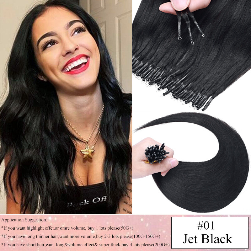 NANO RING Brazilian Real Human Hair 1G Loop Rings Beads Extensions Highlight 1g