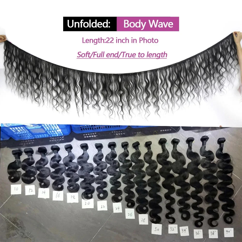 12A 24inch Body Wave Human Hair Bundles 100% Brazilian Raw Human Hair 1/3/4