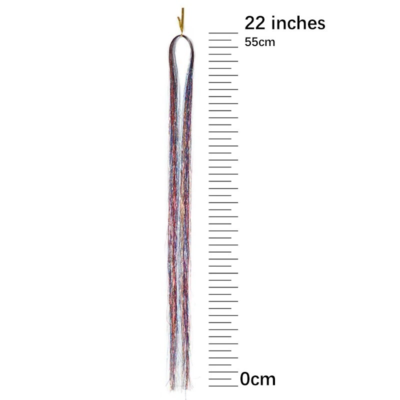 Sparkle Hair Tinsel Holographic Glitter Extensions Highlights False Hairstyling