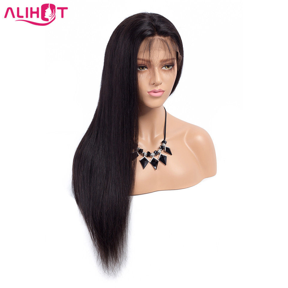 Plucked 22″ Lace Front Women Hair Straight Wig Bleached Knots With Baby Hair USA