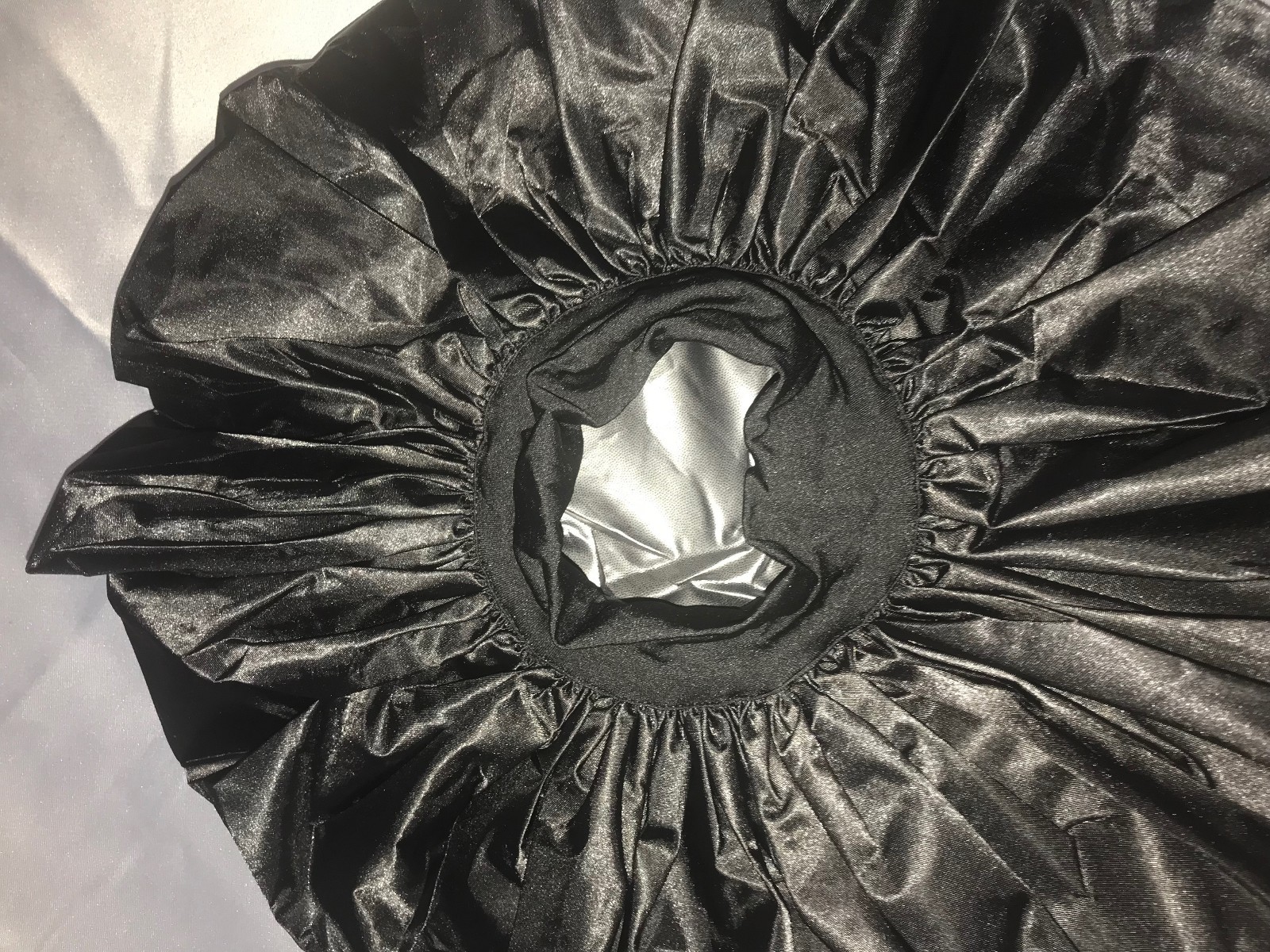 QFITT DUAL SIDED FABRIC SILKY & CONDITIONING SLEEP CAP #8001 BLACK JUMBO