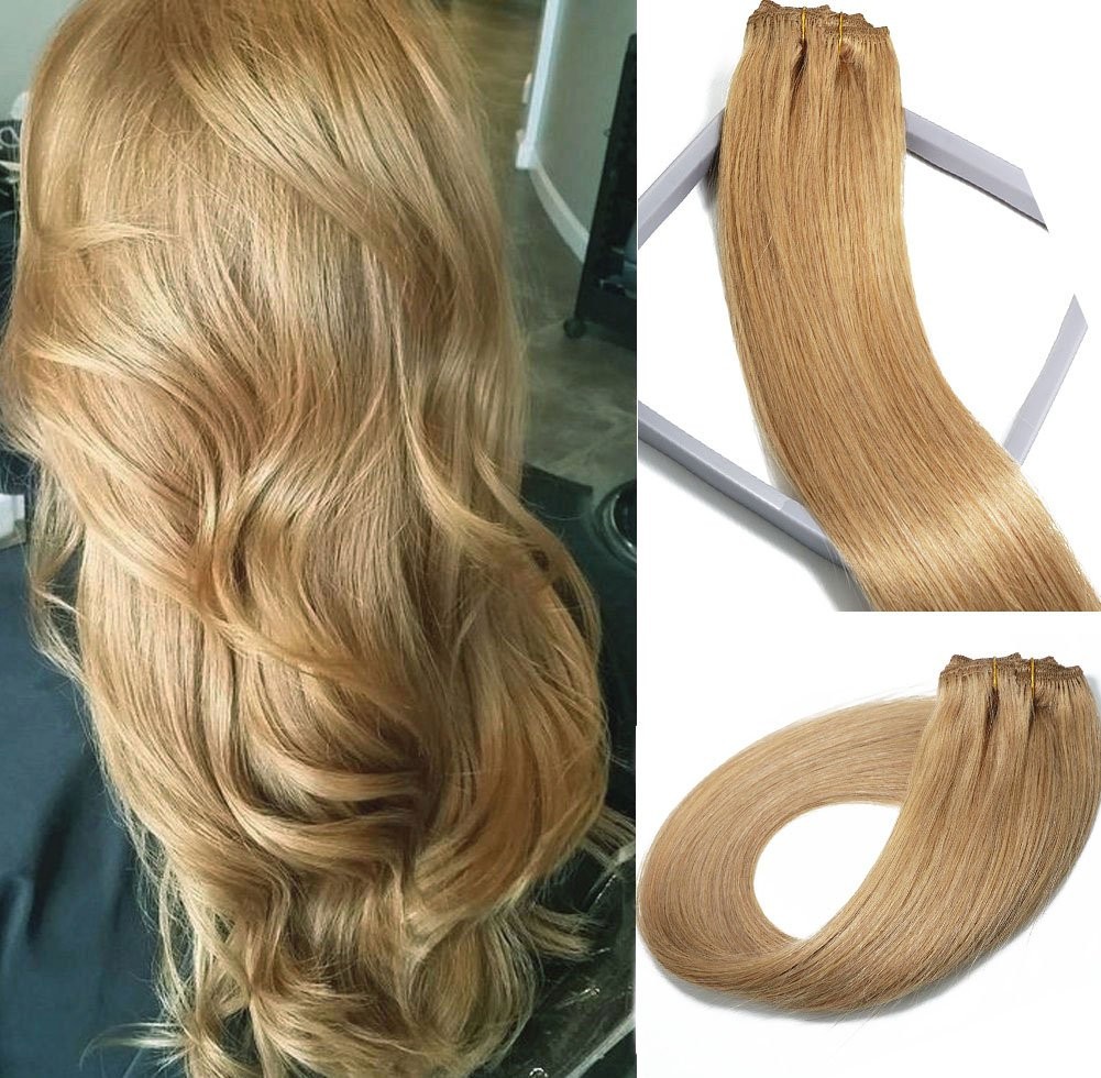 Weft Sew In Remy Human Hair Extensions Double Weave Hair Bundle Full Head Thick