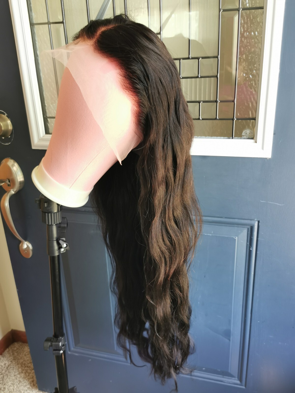 Ready To Go Bleached Knots High Quality Sexy 30” Human Hair Front Lace Wig 1B