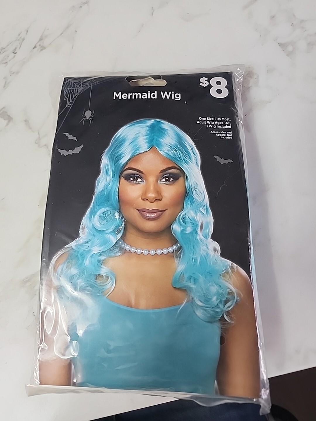 Halloween Mermaid wig Blue accessories and apparel not included 1 size Fits Most