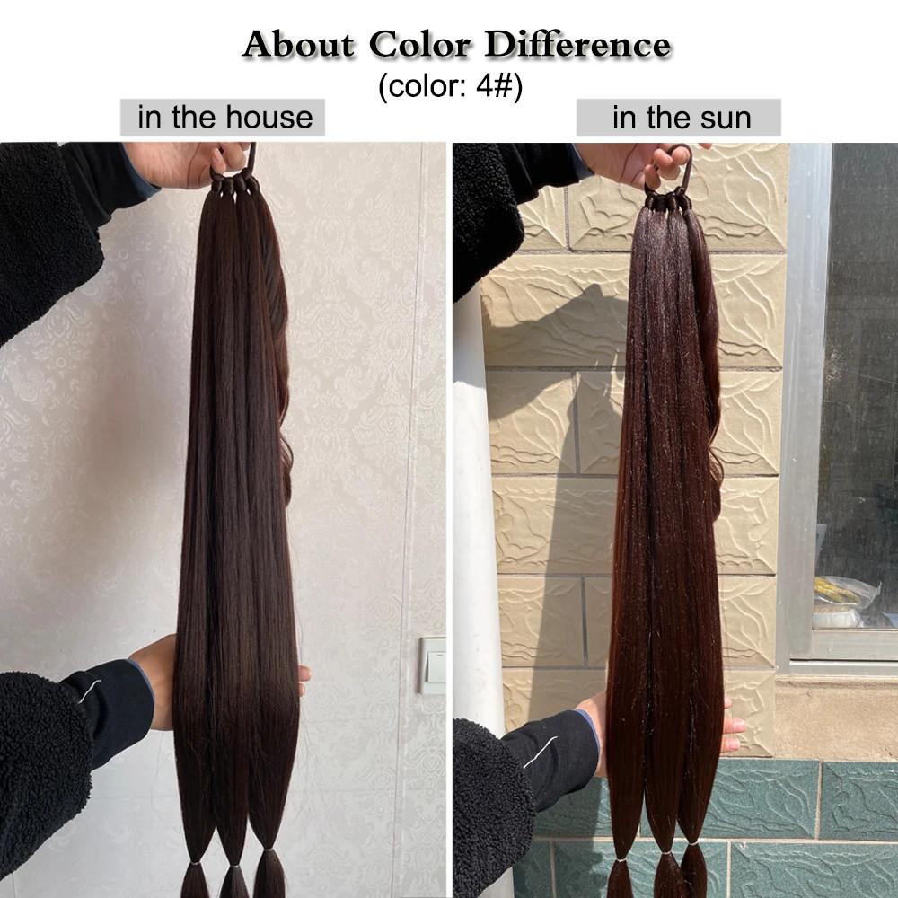 Black Brown Blonde Braided Ponytail Extensions Synthetic Fake Hair For Women