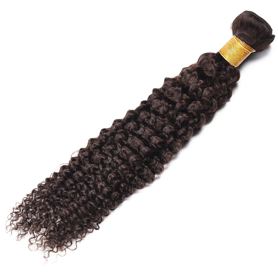 Jerry Curl #2 Dark Brown Sew In Ali Bundle 100 Human Hair Extension one bundle