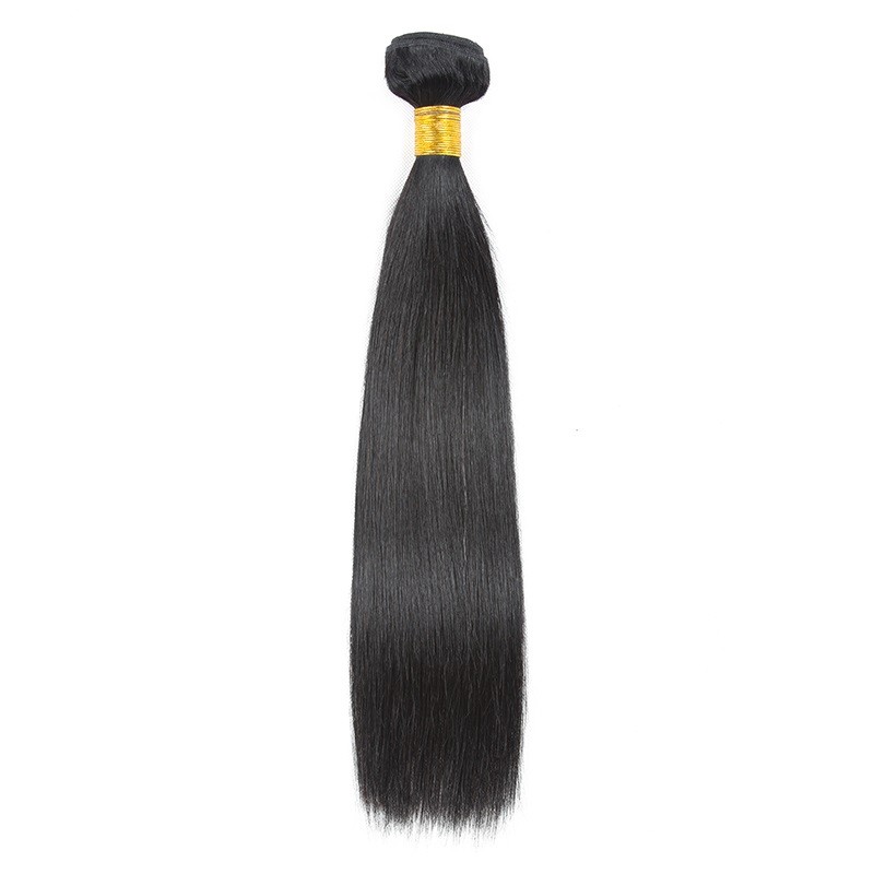 Premium Hair Straight 3 Bundles With 4*4 Free Part Lace Closure Natural Black