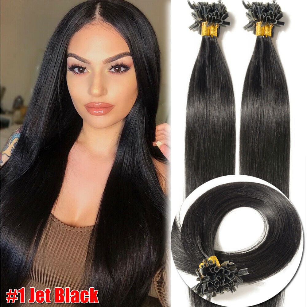 Fusion Pre Bonded Keratin Nail U Tip 1G Indian Remy Human Hair Extensions Ombre