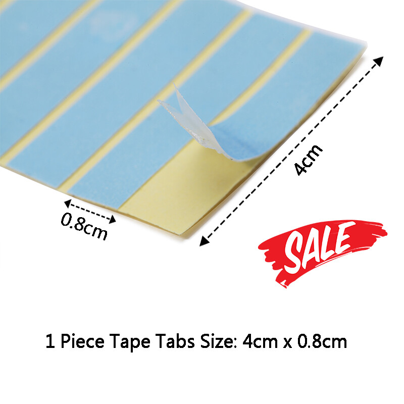200Pieces Hair Extension Tape Glue Stick Tabs Double Sided Tapes for Replacement