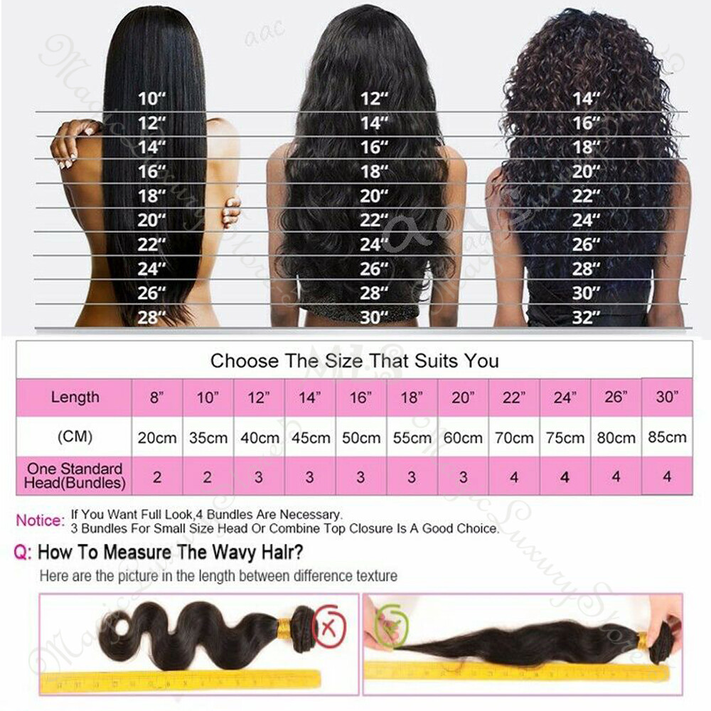 8A Brazilian Virgin Human Hair Straight/Body/Deep/Curly Wave Extensions 3Bundles