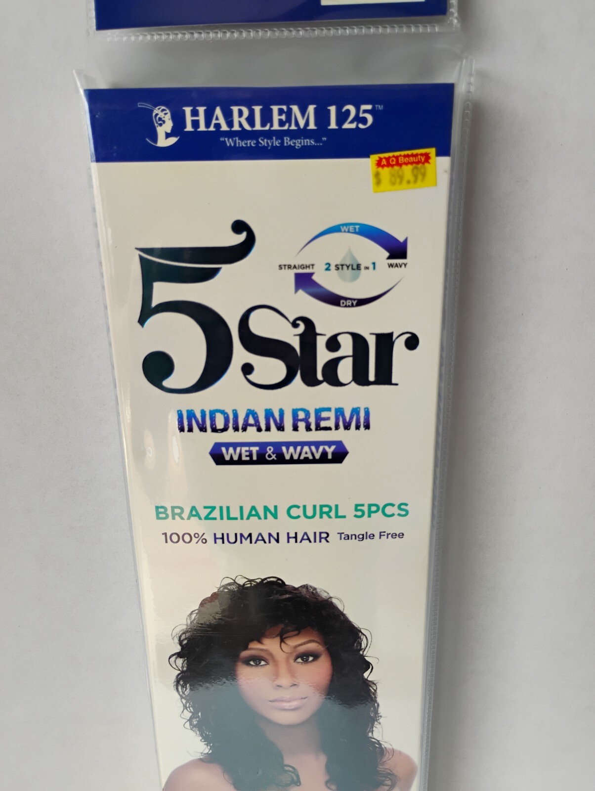 Harlem 125 5 Star Indian Remi Wet & Wavy Human Hair Brazilian Curl 5PC Weave