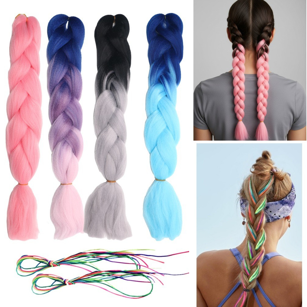 28Pcs Braiding Hair Set 24″ Jumbo Braiding Hair Extension New Year Hairstyle US