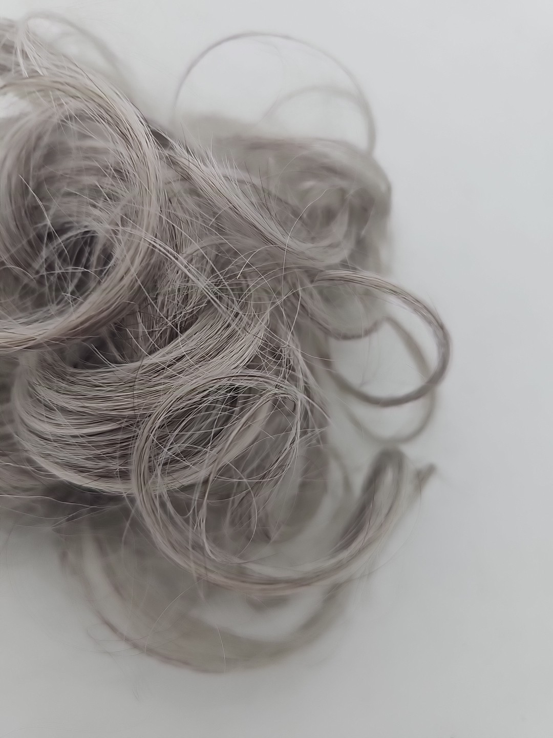 Silver Grey Messy Bun Hair Piece Curly Updo Chignon Extension Scrunchie Hairpiec