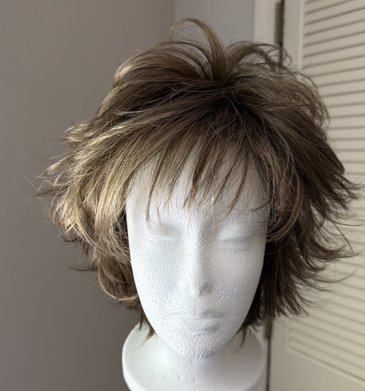 Noriko Sky Wig Large Cap Pecan Brown Lace Front Layered Straight Synthetic