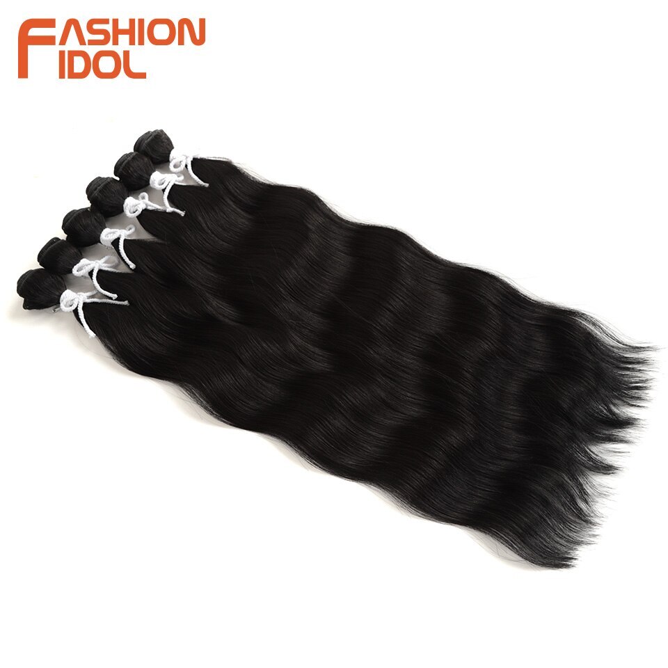 Water Wave Hair Bundles Synthetic Hair Extensions Ombre Blonde 6Pcs/Pack 20 inch