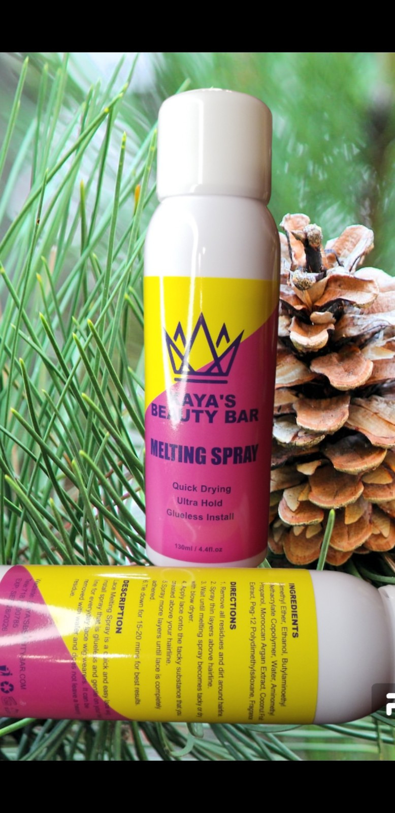 Lace Melting and Holding Spray 3.4 fl oz Glue-Less Hair Adhesive for Wigs