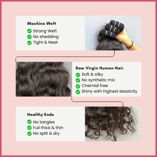 Indian Weave Weft Human Hair Extensions 30inch 100gm per Bundle Raw Hair