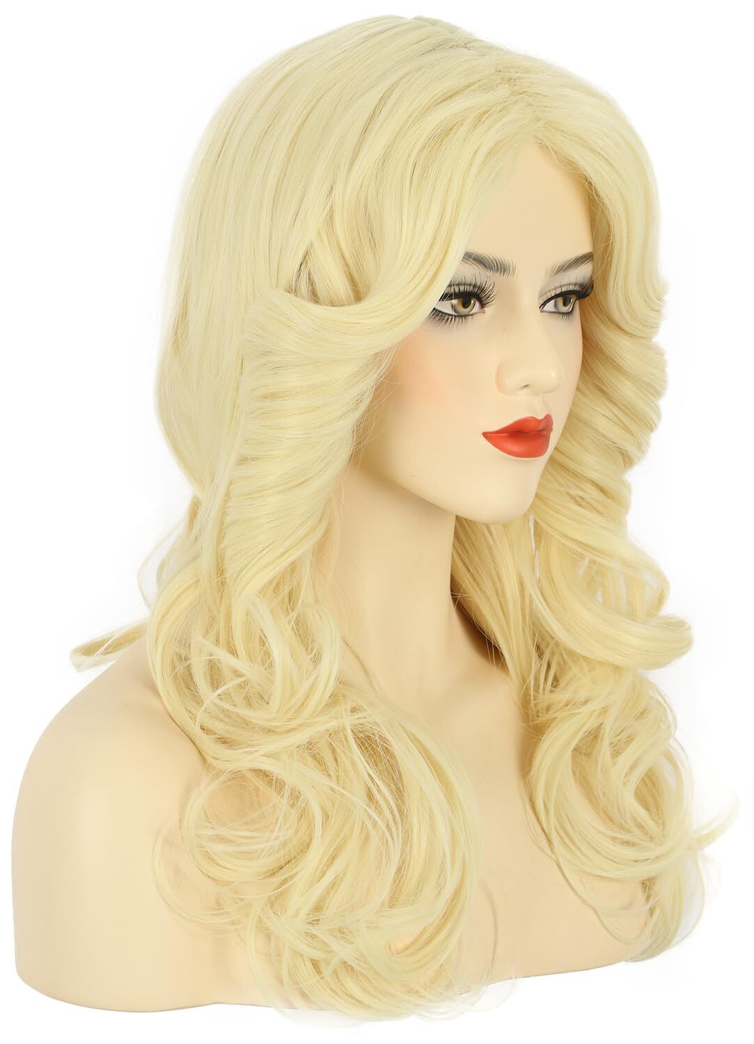 Women 70s Feathered Wig Long Light Blonde Wave Disco Wig Vintage Costume Wig …