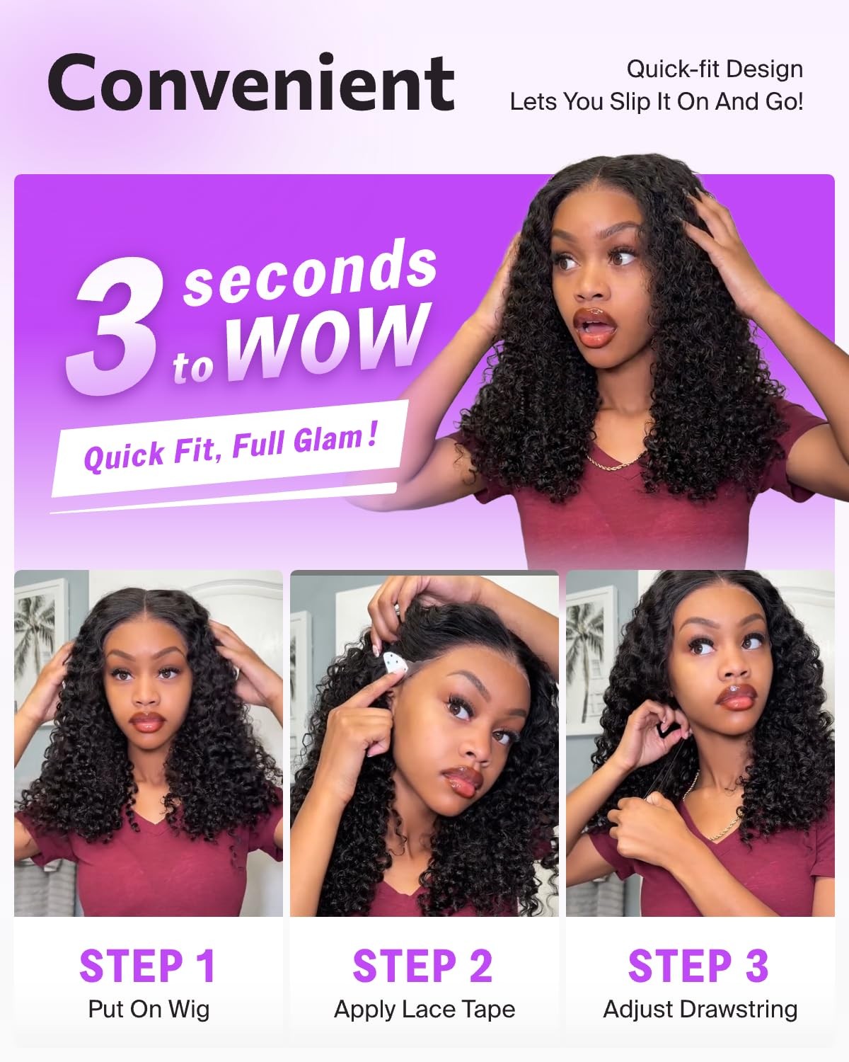 Megalook Hair 13X6 Deep Wave Lace Front Wigs Human Hair Glueless Wear And Go